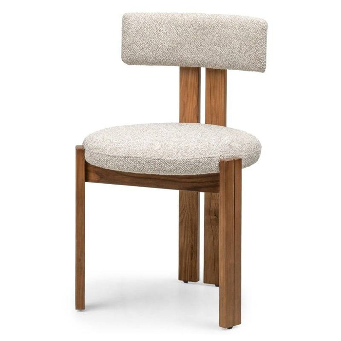 Sedia MARTIN beige-crema gambe noce