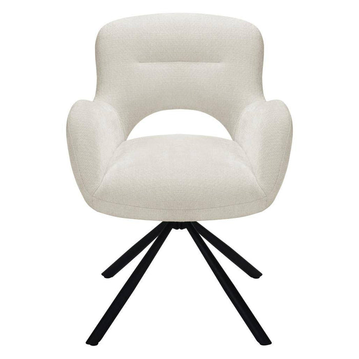 Sedia girevole COZAL, beige chiaro, gambe nere