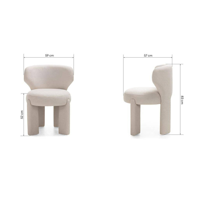 Sedia imbottita SELEN, crema, bouclé