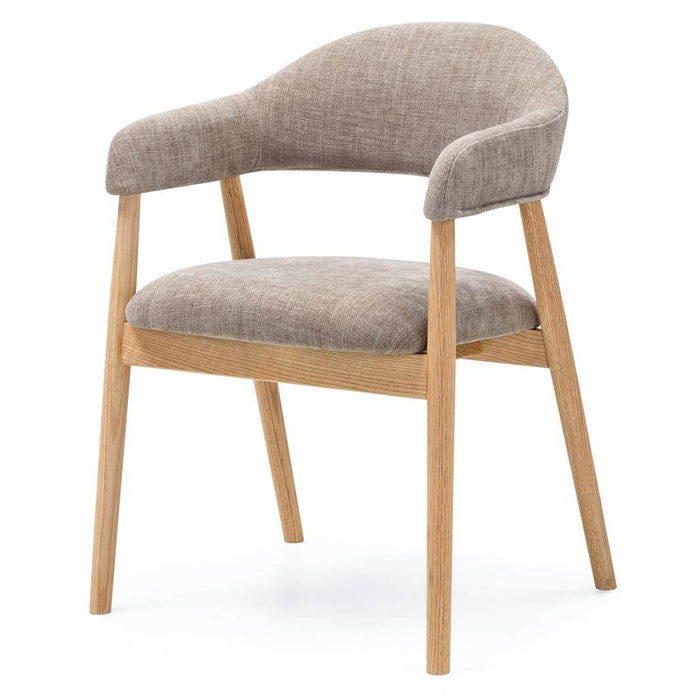 Sedia Imbottita LARIS, Beige Scuro/Quercia