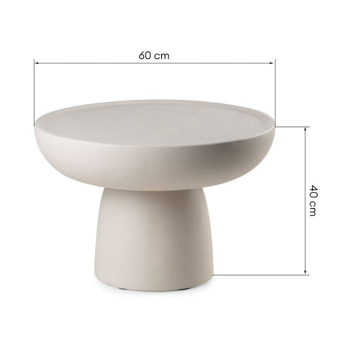 Tavolino LORENSI 60 cm, beige, finitura opaca