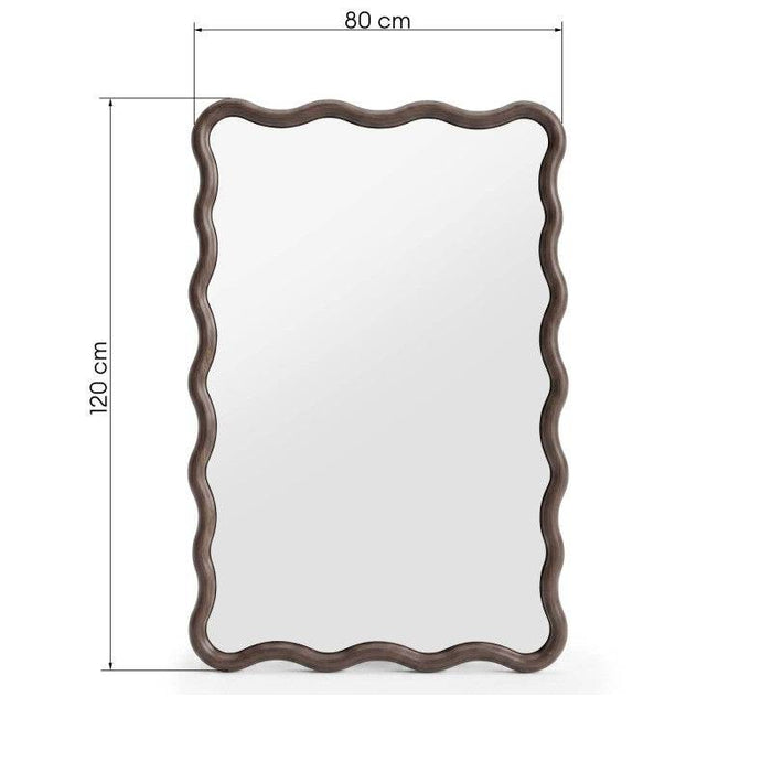 Specchio IMMER cornice ondulata, noce scuro