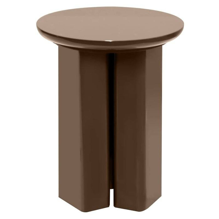 Tavolino Laterale RIEB 40 cm Marrone Chiaro Lucido