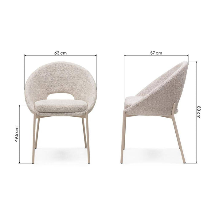 Sedia DEAN, beige bouclé