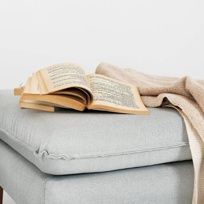 Pouf POSH WOOD - Platino, Legno Naturale