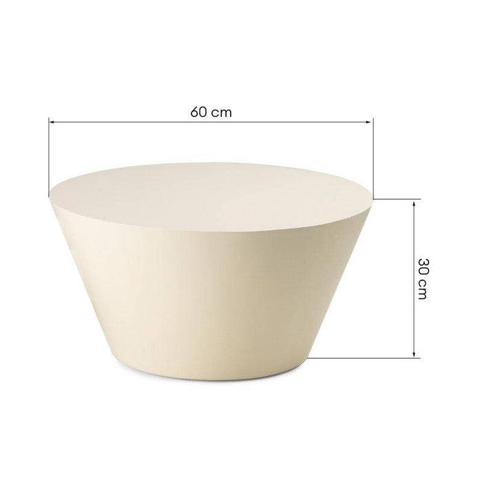Tavolino ELISSA Ø60 cm, bianco crema, lucido
