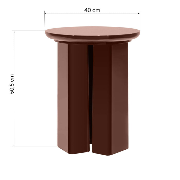 Tavolino Laterale RIEB 40 cm Borgogna Lucido