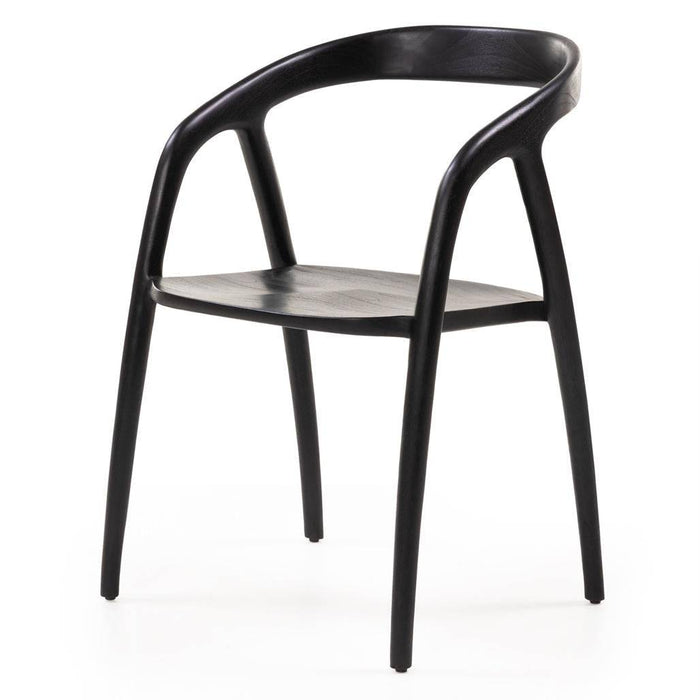 Sedia da Pranzo NIBI OKA, Nero, Legno di Teak