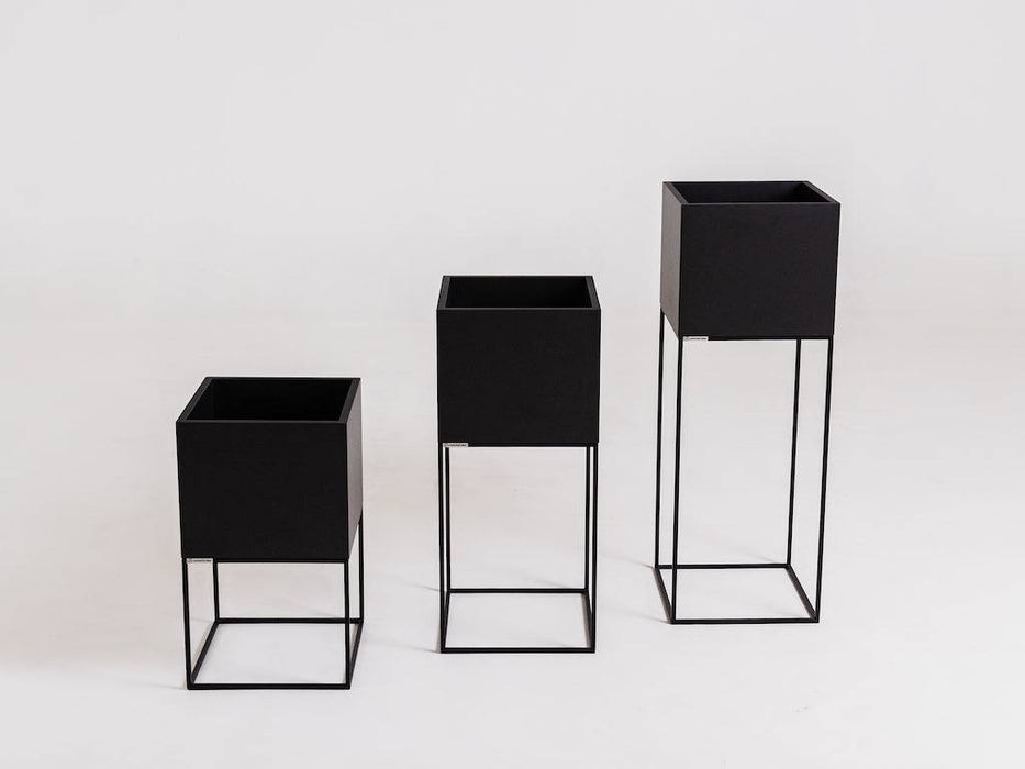Fioriera PALMUS METAL 100x35x35 - nero