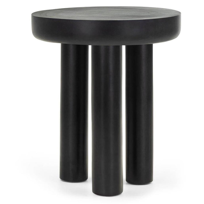 Tavolino laterale LUNGO 50 cm, rotondo, nero