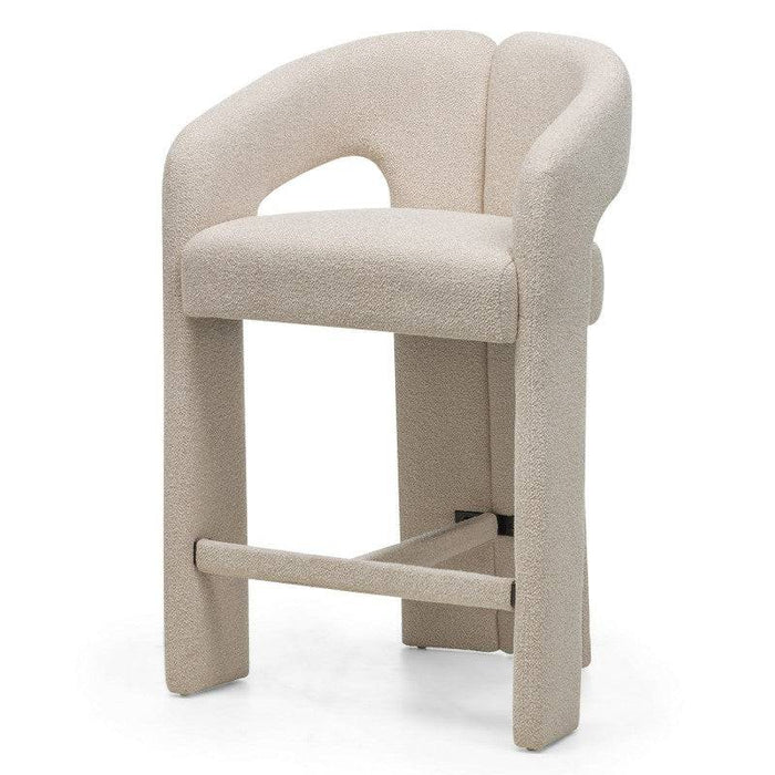 JOEL Sgabello rivestito beige