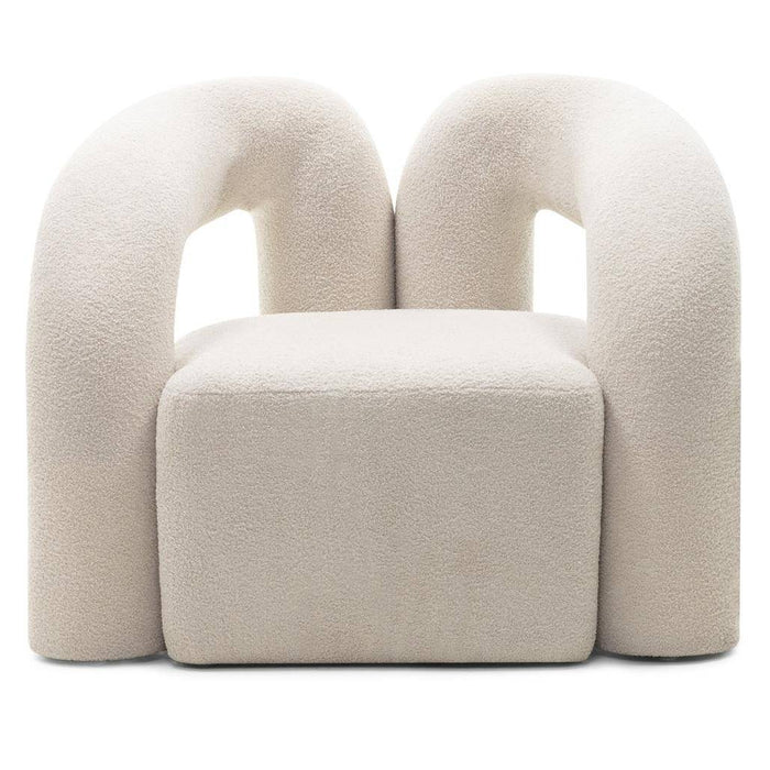 Poltrona imbottita SELLEL, beige chiaro, bouclé