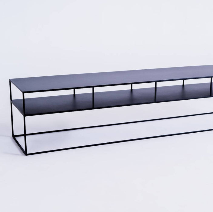 Tavolino RTV TENSIO 2 FLOOR METAL 200x45 - Nero