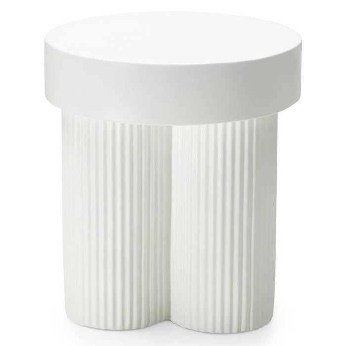Tavolino RIGATO 45 cm, tondo, bianco, rigato