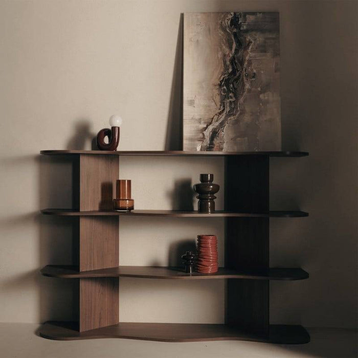 Scaffale Basso RHIO Villa Walnut con Onda