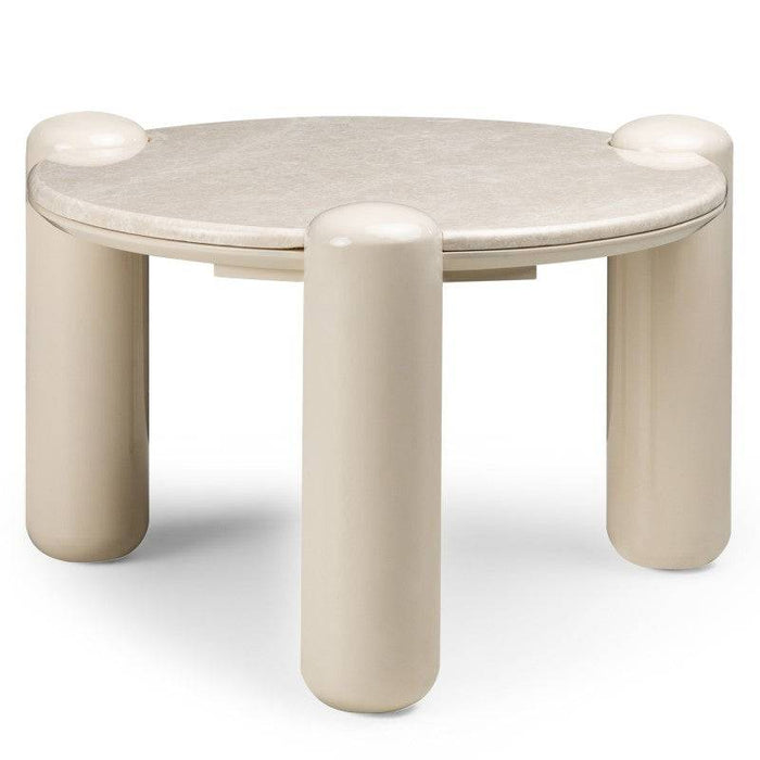 NORREL Tavolino da Caffè 66 cm, Beige Chiaro/Marmo