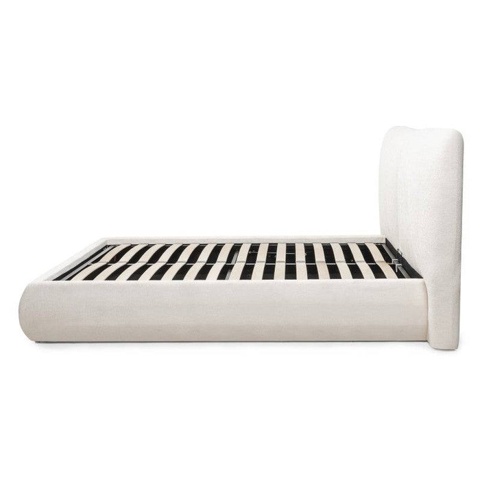 UNAR Letto imbottito 160x200 cm con contenitore beige