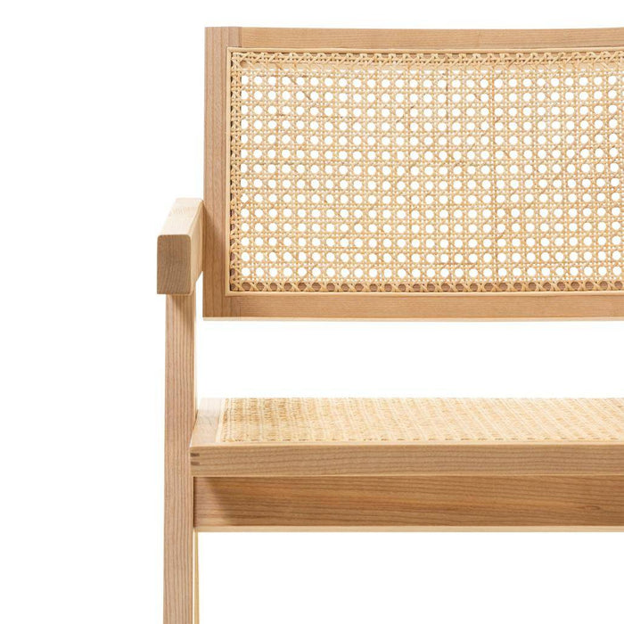 Sedia RENE in legno con intreccio viennese, rattan naturale