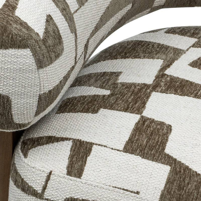 Poltrona ANNABEL, olive-cream/noce, forme arrotondate