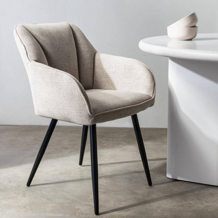 Sedia da Pranzo RUSSO, Cappuccino/Gambe Nere
