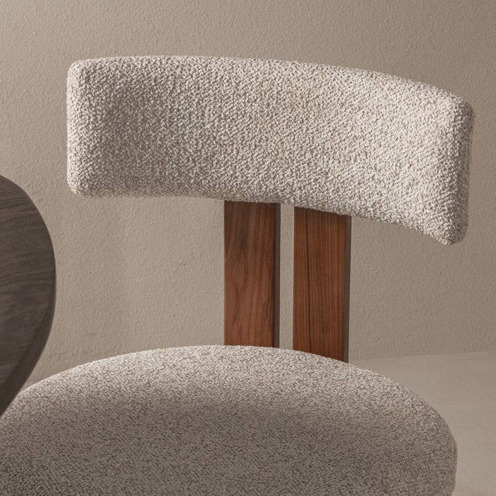 Sedia MARTIN beige-crema gambe noce