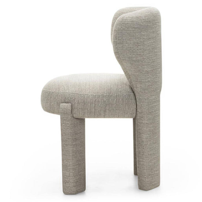 Sedia imbottita MALI beige, forme arrotondate