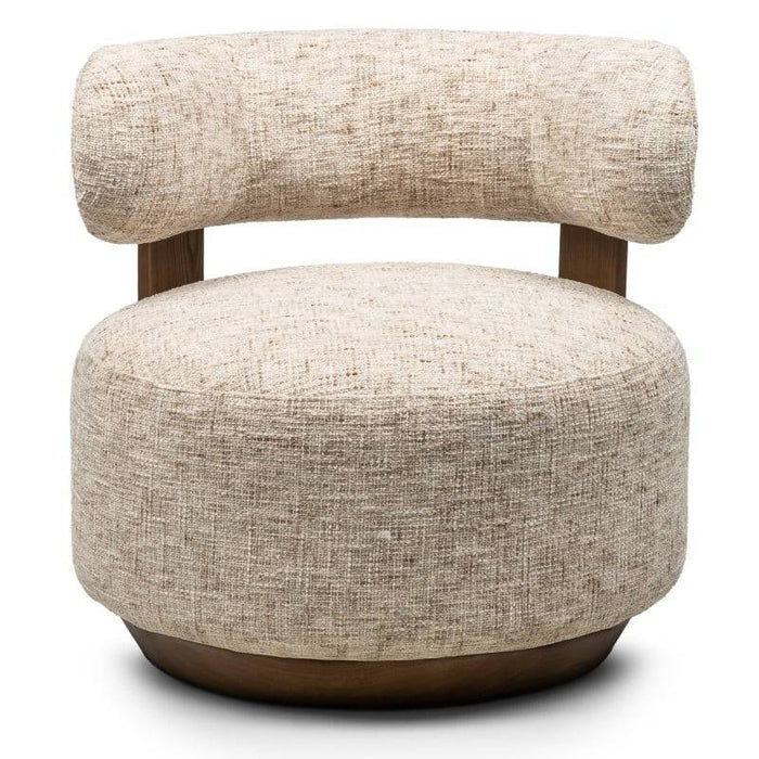 Poltrona lounge MARABELL, beige-grigio/noce