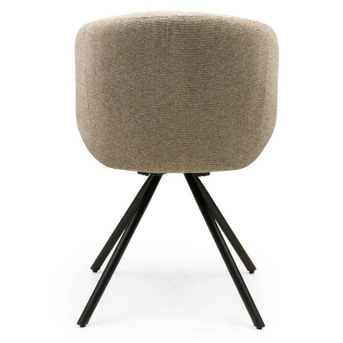 PERLA Poltrona Girevole Mocha con Gambe Nere