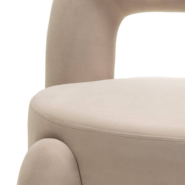 Poltrona lounge LUCCA velluto beige chiaro