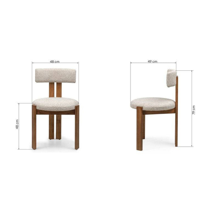 Sedia MARTIN beige-crema gambe noce