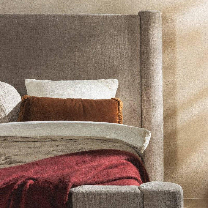 Letto ZENNA imbottito 160x200 cm, beige con contenitore