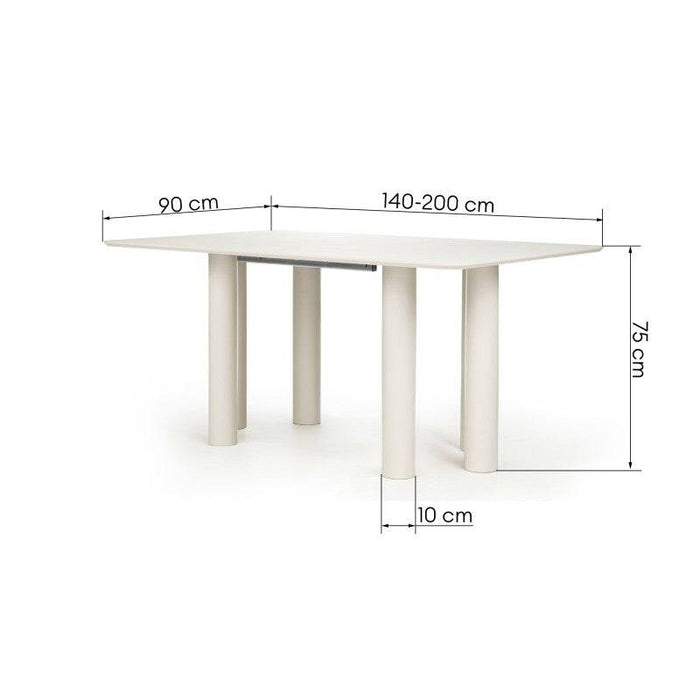Tavolo LOALOA allungabile 140-200 cm, faggio, cachemir