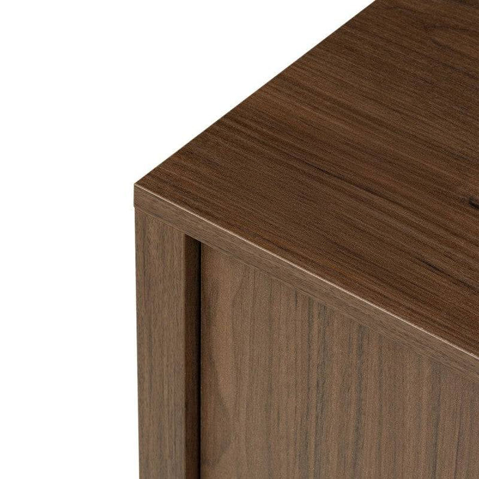Cassettiera OKU 4 porte noce villa, fronti arrotondati
