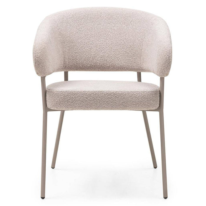 Sedia rivestita MALUA beige bouclé