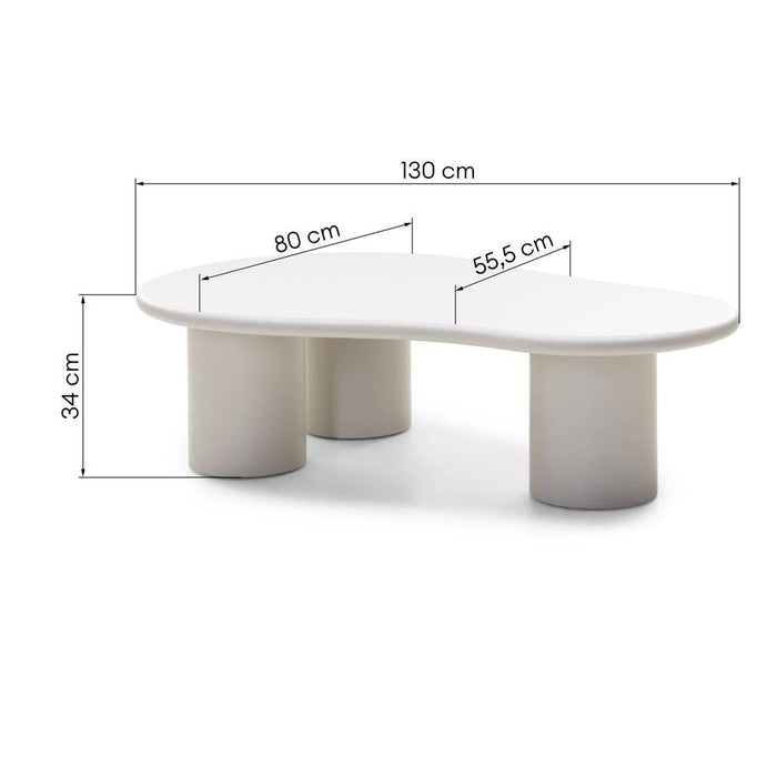 Tavolino NUBE grigio-beige forme arrotondate
