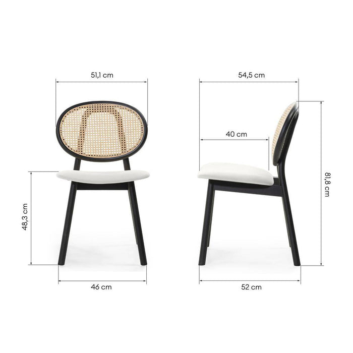Sedia SUMBA Legno Intrecciato Viennese Nero/Ecru