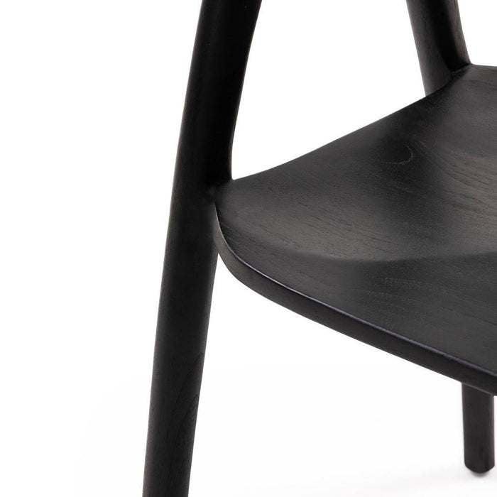 Sedia da Pranzo NIBI OKA, Nero, Legno di Teak