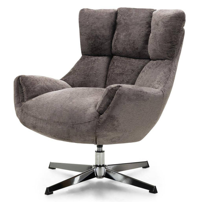 Poltrona girevole LUPIN, tortora/gambe cromate