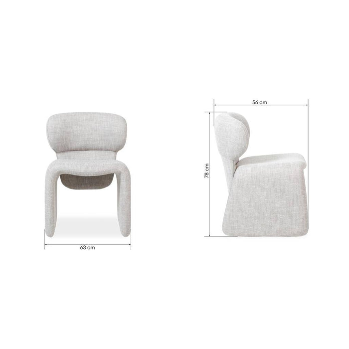 Poltrona rivestita BIZZA, beige e grigio
