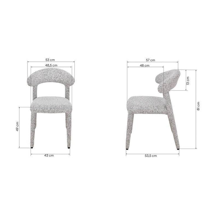 Sedia imbottita IROKIH, melange beige-grigio