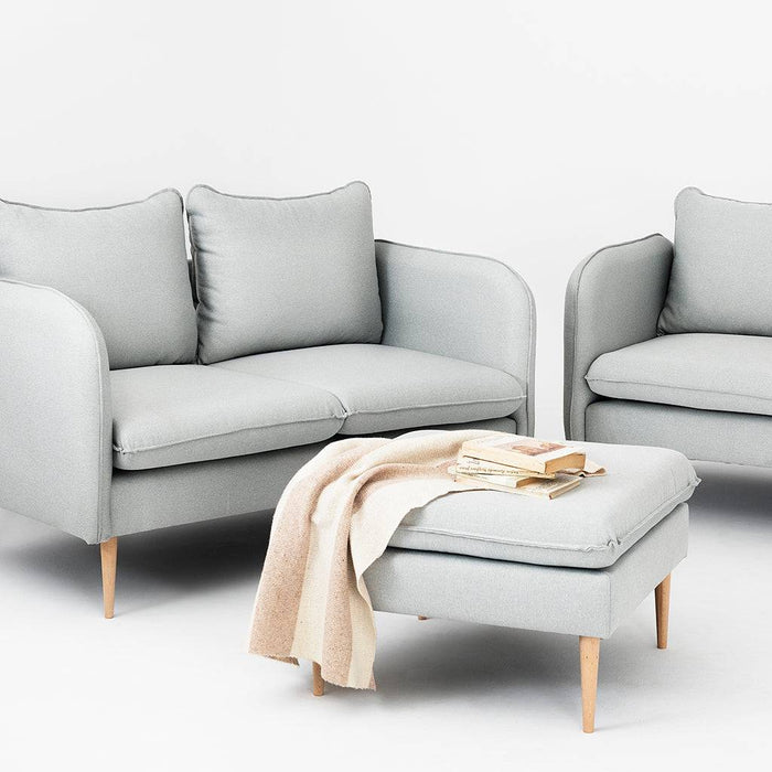 Divano POSH WOOD 2 Posti - Platino, Naturale