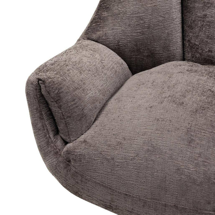 Poltrona girevole LUPIN, tortora/gambe cromate