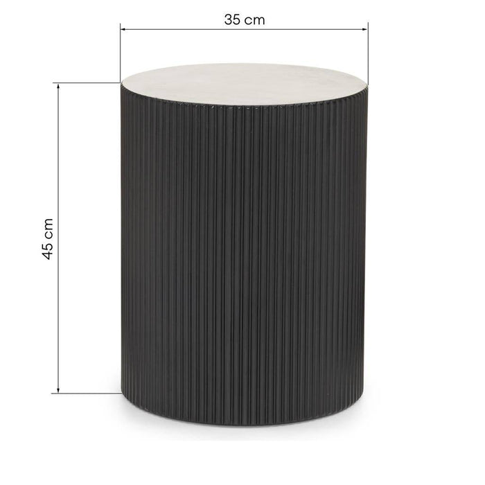 Tavolino laterale RYU 35 cm, nero, rigato