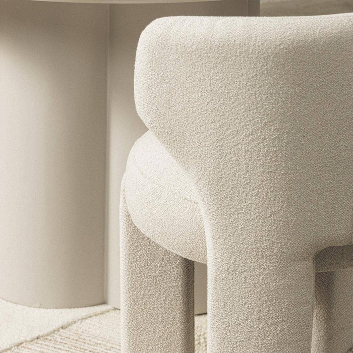 Sedia imbottita SELEN, crema, bouclé