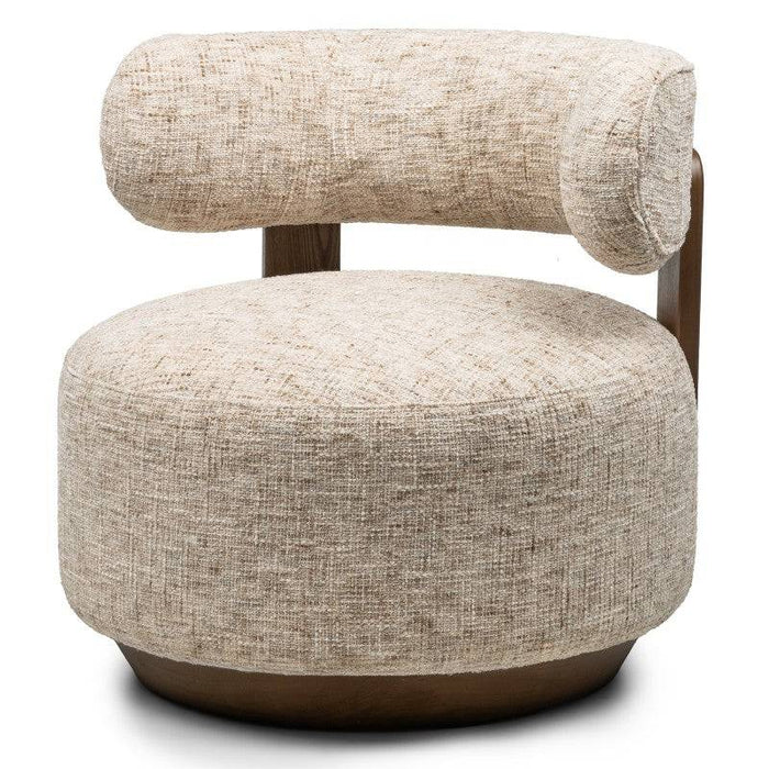 Poltrona lounge MARABELL, beige-grigio/noce