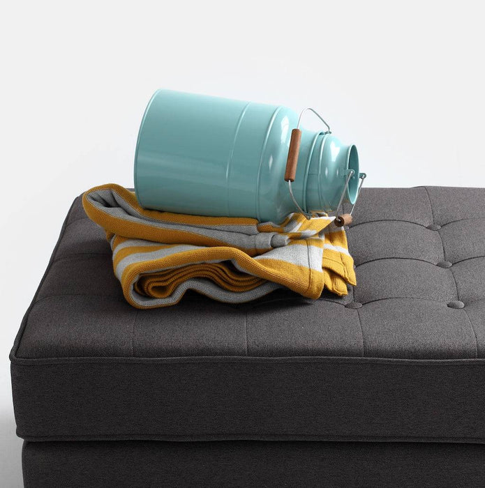 Pouf TOPIC WOOD 75, Carbon, Legno Naturale