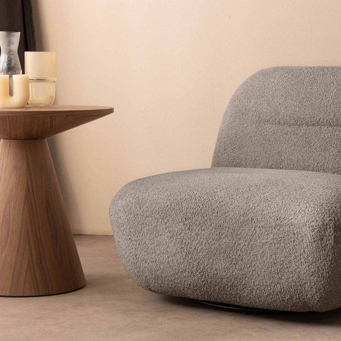 Poltrona BOCHIC base girevole, marrone-grigio