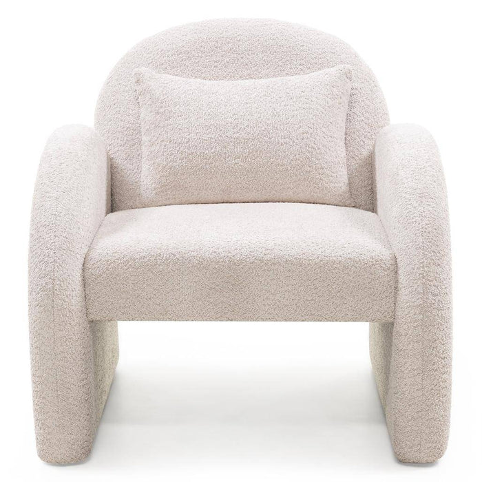 Poltrona Relax JADA, Beige Chiaro, Forma Arrotondata