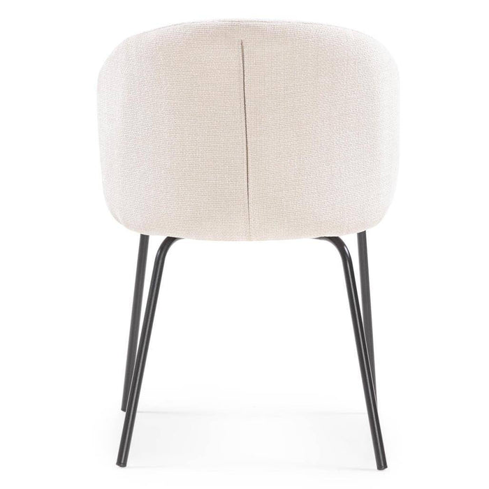 Sedia da pranzo LUEUR, beige chiaro, gambe nere