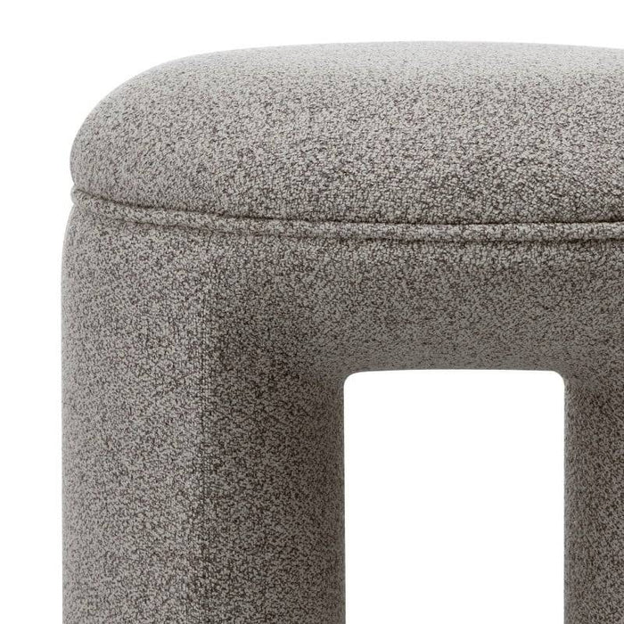 Pouf imbottito CAVE, forma arrotondata, marrone chiaro